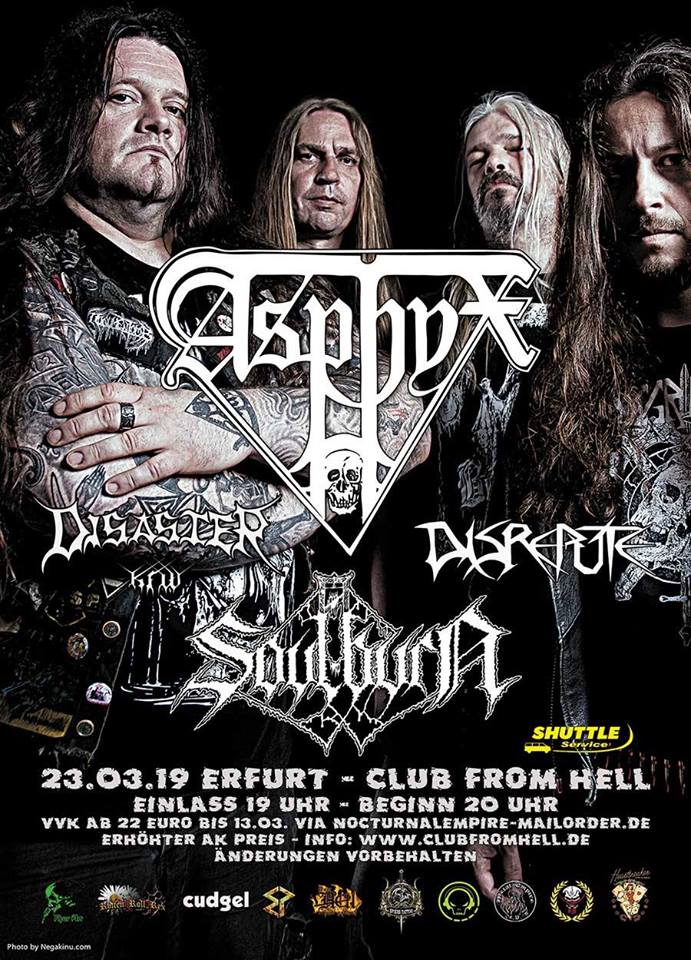 Asphyx, Soulburn, Disaster KFW, Disrepute im Club from Hell, Erfurt