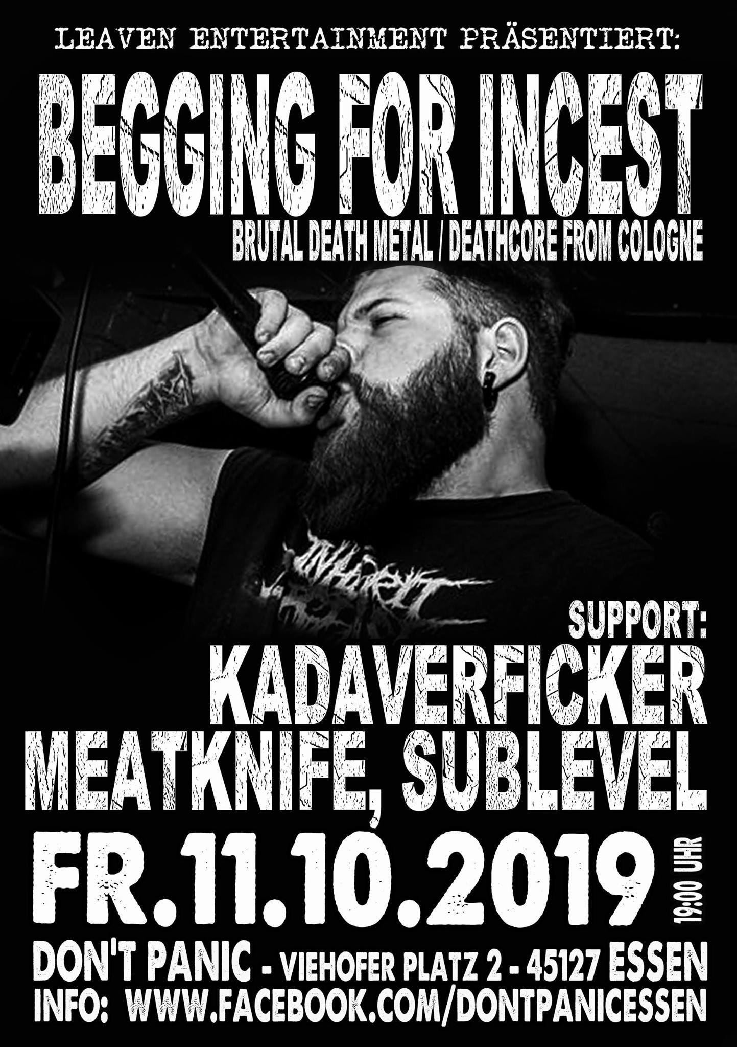 Begging for Incest /Kadaverficker /Meatknife/ Sublevel - ESSEN